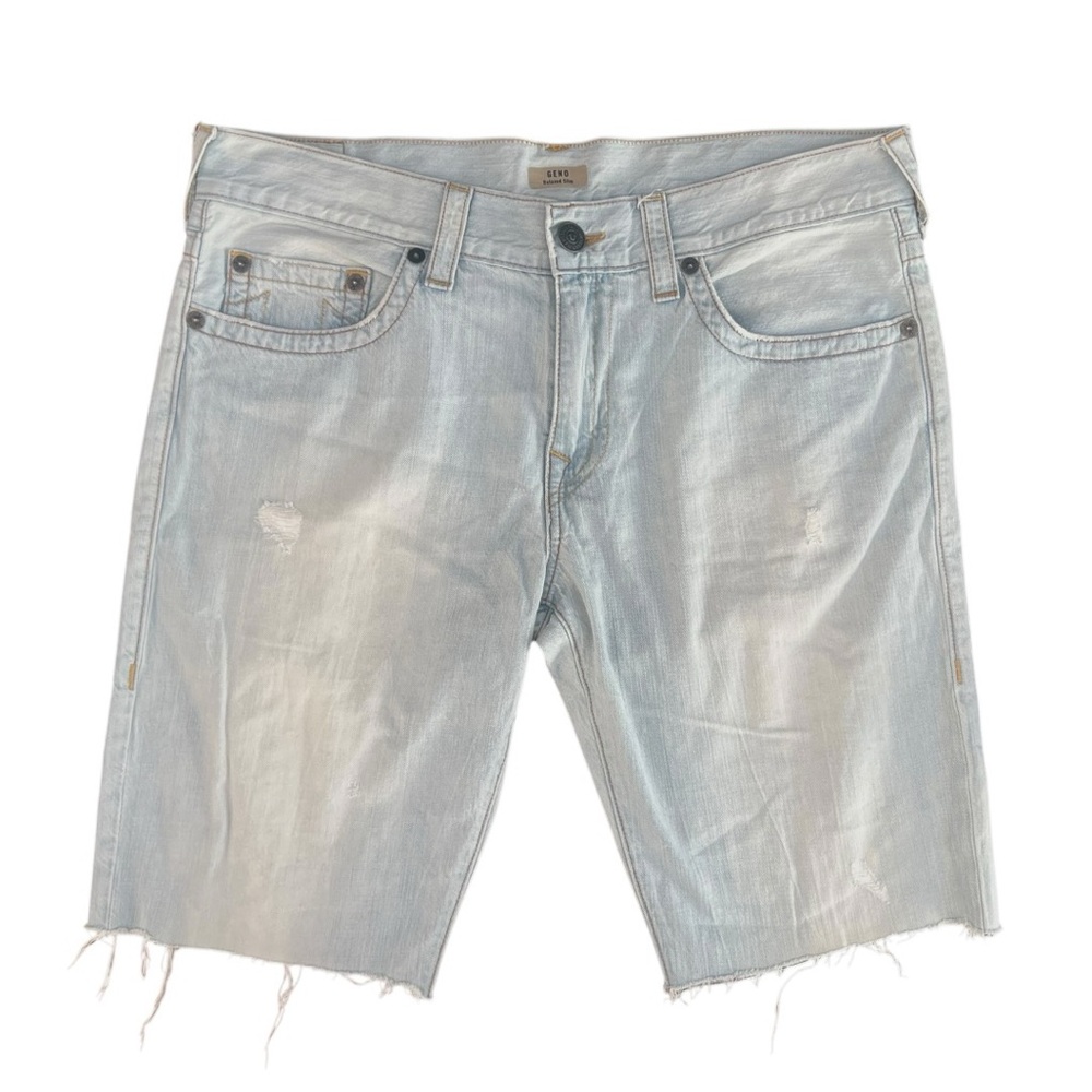 🧵 True Religion GENO Relaxed‎ Slim Cutoff Denim Shorts Men’s 34 USA Made